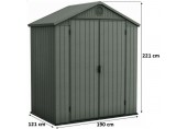 KETER DARWIN 6 x 4 Kunststoffgerätehaus, 190 x 121 x 221 cm, grün 17210351