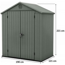 KETER DARWIN 6 x 4 Kunststoffgerätehaus, 190 x 121 x 221 cm, grün 17210351