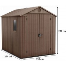KETER DARWIN 6 x 8 Kunststoffgerätehaus, 190 x 244 x 221 cm, braun 17210355