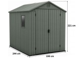 KETER DARWIN 6 x 8 Kunststoffgerätehaus, 190 x 244 x 221 cm, grün 17210355