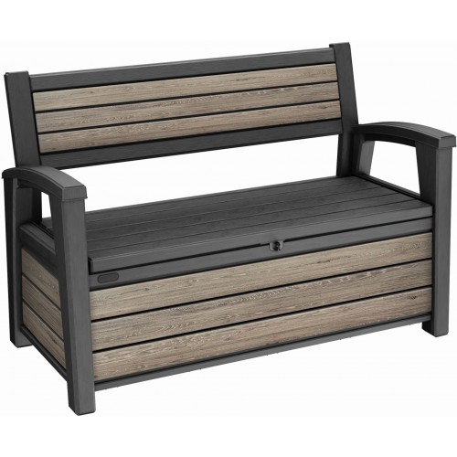 KETER DECO GARDEN BENCH 227L Gartenbank/Kissenbox, 133 x 61 x 89 cm, ashwood 17213853