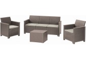 KETER ELODIE 3 SEATER Lounge-Set 4-tlg., cappuccino/beige 17212057