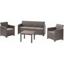 KETER EMMA 3 SEATER Lounge-Set 4-tlg., cappuccino/sand 17209489