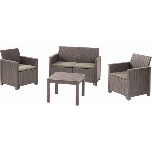KETER ELODIE 2 SEATER Lounge-Set 4-tlg., cappuccino/sand 17209485