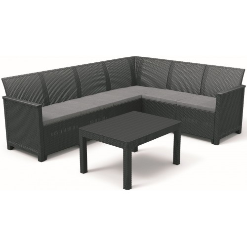 KETER ELODIE CORNER 6 SEATER Ecksofa-Set, graphit/grau 17210757