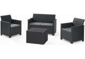 KETER ELODIE 2 SEATER Lounge-Set 4-tlg., graphit/grau 17211877