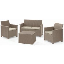 KETER ELODIE 2 SEATER Lounge-Set 4-tlg., cappuccino/sand 17211877