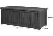 KETER ROCKWOOD 570L Garten-Aufbewahrungsbox 155 x 72,4 x 64,4 cm, graphit 17197729