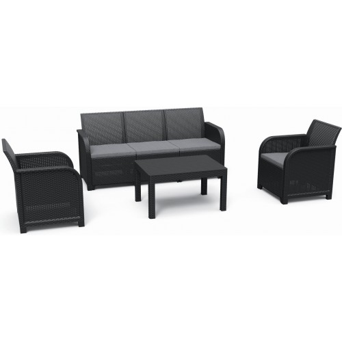 KETER ROSALIE 5 SEATER Lounge-Set 4-tlg., graphit/grau 17210742