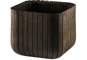 KETER CUBE PLANTER M Blumentopf, 29,5 x 29,5 x 29,7 cm, braun 17202066