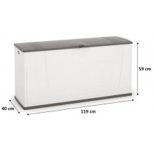 KIS KARISMA 200L Kunststoffbox 119x40x59cm weiß/grau