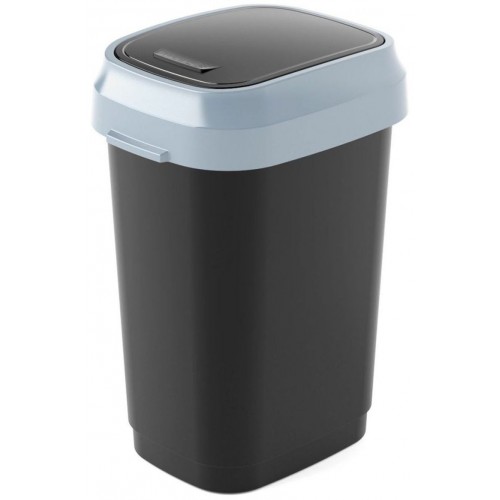 KIS DUAL SWING BIN L 50L Abfalleimer 31x42x62cm schwarz/grau