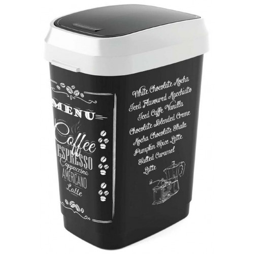 KIS DUAL SWING BIN STYLE M 25L COFFEE MENU Abfalleimer 26x37x47,5cm