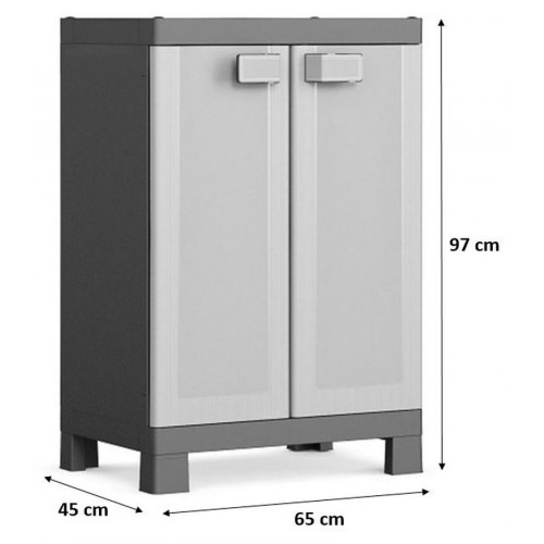 KIS LOGICO NIEDRIG Kunststoffschrank 65x45x97cm grau/schwarz