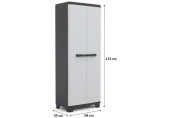 KIS LINEAR HOCH Kunststoffschrank 68x39x173cm grau/schwarz 9713000