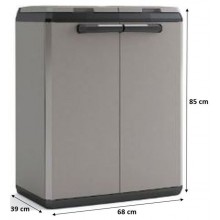 KIS SPLIT BASIC Abfallsortierschrank 68x39x85cm dunkelgrau