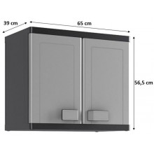 KIS LOGICO Kunststoffhängeschrank 65x39x56,5cm grau/schwarz 9743100