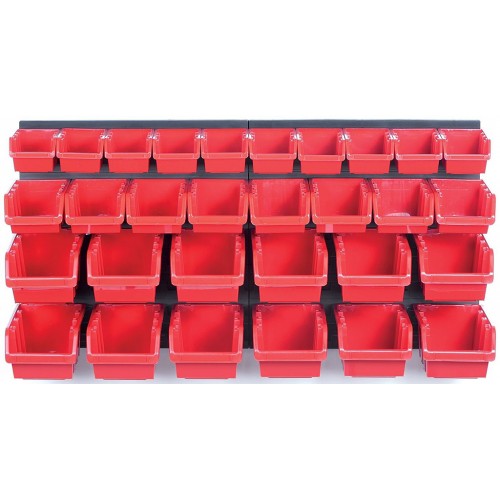 Kistenberg ORDERLINE 30 Set aus Werkstattbehältern und Wandhalterung, 80x16,5x40cm KOR3