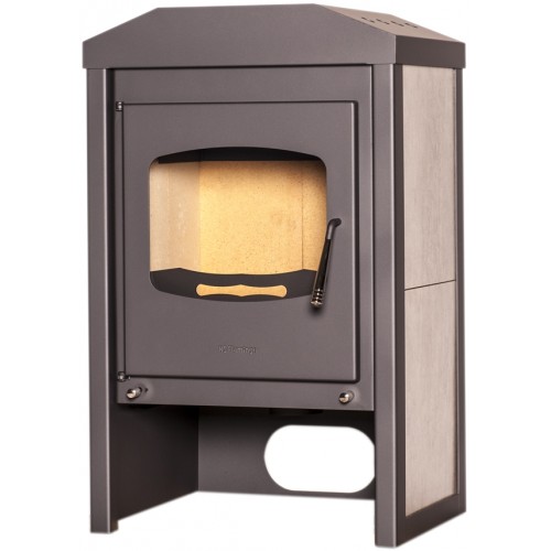 HS FLAMINGO Kaminofen VEGA 9kW, Anthrazit/gebleichte Eiche