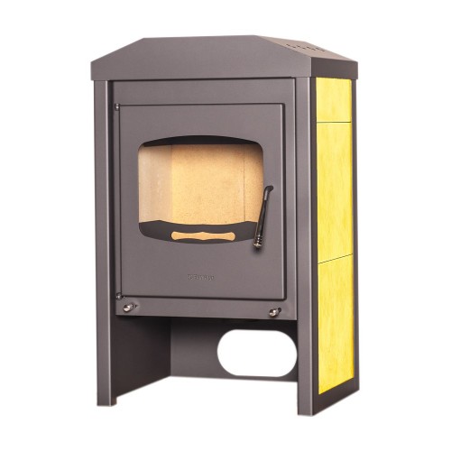 HS FLAMINGO Kaminofen VEGA 9kW, Anthrazit/Gelb