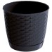 Prosperplast RATOLLA ROUND Blumentopf Optik mit Unterzetzer 30cm, 11l, anthrazit DRLO300