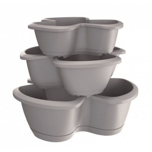 Prosperplast RESPANA TRIO Blumentopf 47 cm, steingrau DRET123S-405U