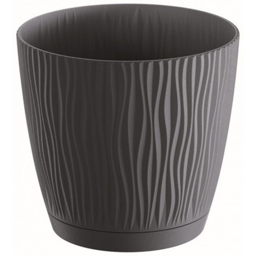 Prosperplast SANDY P Blumentopf mit Untersetzer 10,8 cm, antrazit DSY110P-S433