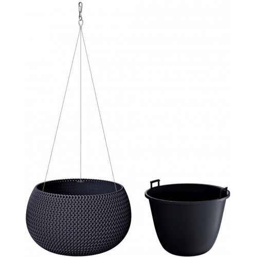 Prosperplast SPLOFY Bowl WS Hängeblumentopf 23,9cm, 2,3 l, anthrazit DKSP240WS Prosperplast SPLOFY Bowl WS Hängeblumentopf 23,9cm, 2,3 l, anthrazit DKSP240WS