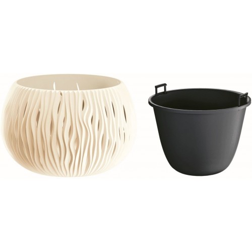 Prosperplast SANDY Bowl Blumentopf 14cm, 0,75l, creme DSK150