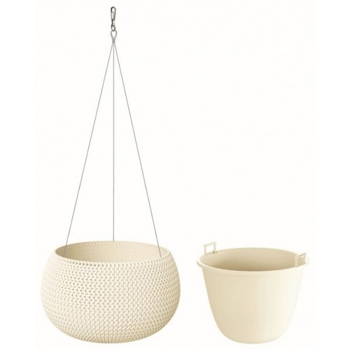 PROSPERPLAST SPLOFY Bowl WS Hängeblumentopf 37 cm, creme DKSP370WS