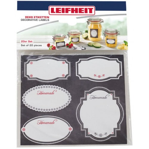 LEIFHEIT Deko-Etiketten schwarz und weiß 03218