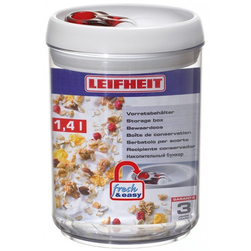 LEIFHEIT Fresh & Easy Vorratsdose 1,4 L, rund 31202