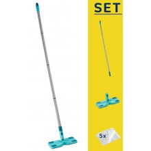 LEIFHEIT Clean & Away Set Bodenwischer 26 cm, Stiel + 5 Tücher (Click System) 56666