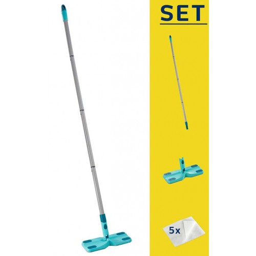 LEIFHEIT Clean & Away Set Bodenwischer 26 cm, Stiel + 5 Tücher (Click System) 56666