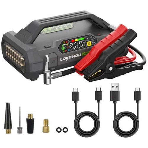 LOKITHOR Starthilfegerät mit Kompressor (12V/2500A/74Wh) JA301 PRO LOKITHOR Starthilfegerät mit Kompressor (12V/2500A/74Wh) JA301 PRO