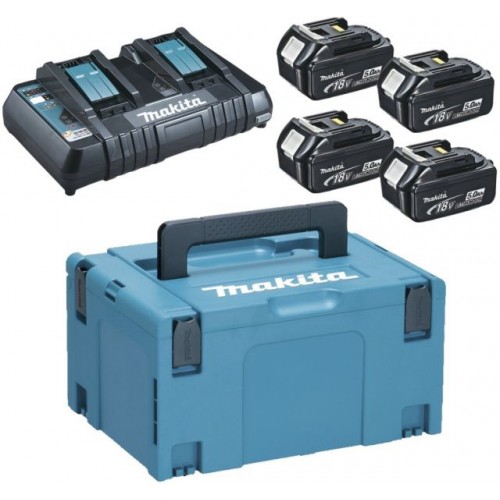 Makita Power Source Kit 4Ah 4x Akku BL1840B+Ladegerät DC18RD im Koffer, 197503-4