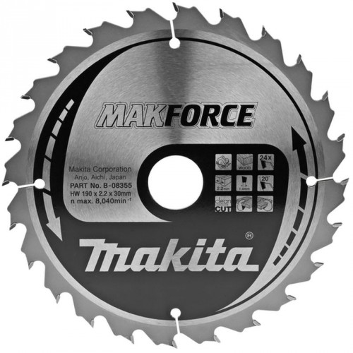 Makita B-08355 Makforce Kreissägeblatt 190x30mm 24 Zähne