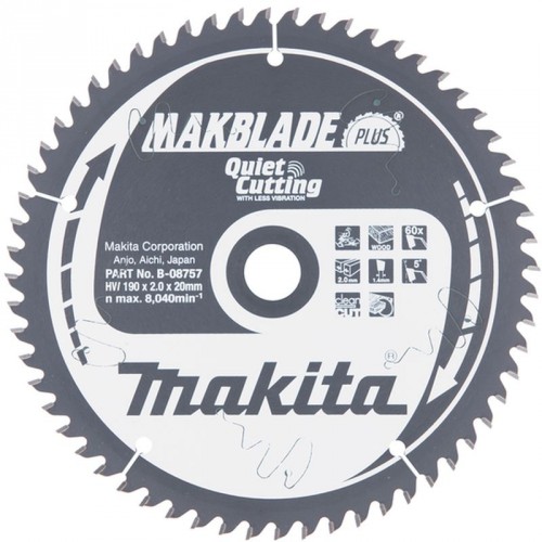 Makita B-08757 Sägeblatt Makblade Plus 190x20mm 60Z