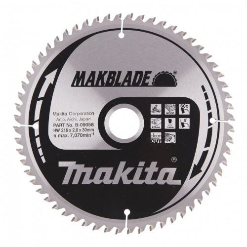 Makita B-09058 Kreissägeblatt, 216 x 30 mm, 60 Zähne