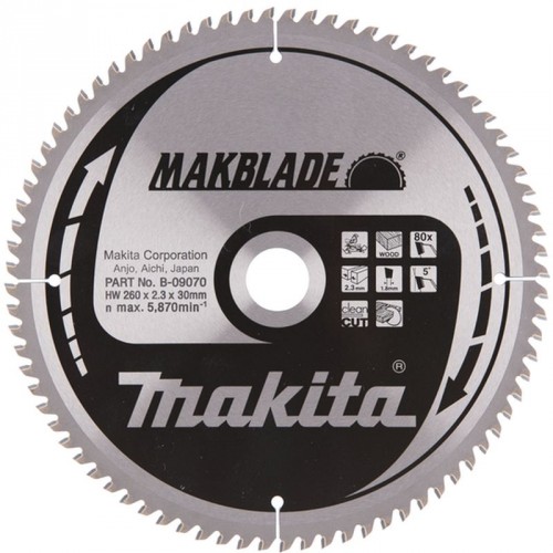Makita B-09070 Kreissägeblatt 260x30mm 80Z
