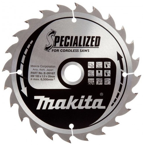 Makita B-09189 Sägeblatt 165x10mm 24 Z STOP