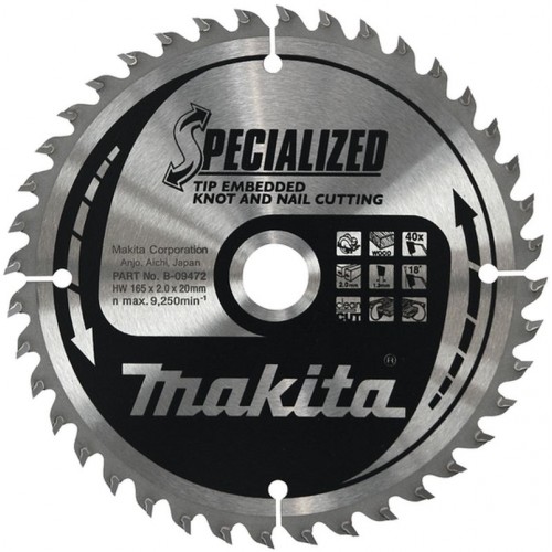 Makita B-09472 HM-Sägeblatt 165x20mm 40Z Makita B-09472 HM-Sägeblatt 165x20mm 40Z