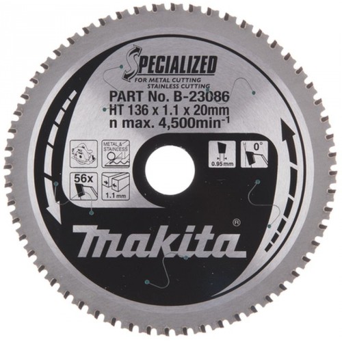 Makita B-23086 HM-Sägeblat 136x20mm 56Z Makita B-23086 HM-Sägeblat 136x20mm 56Z