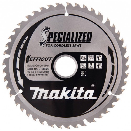 Makita B-68622 TCT Efficut Sägeblatt 190mmx30mm 45Z