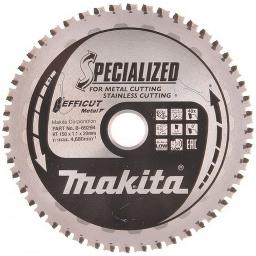 Makita B-69294 TCT Efficut Sägeblatt, das Metall 150x20mm 48Z