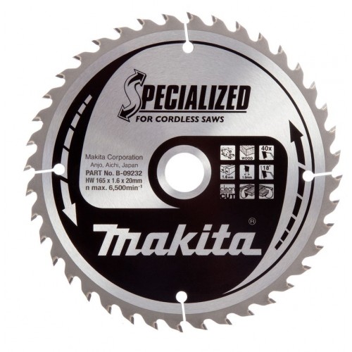 Makita B-09232 Kreissägeblatt für Akku-Handkreissägen 165x20 40Z