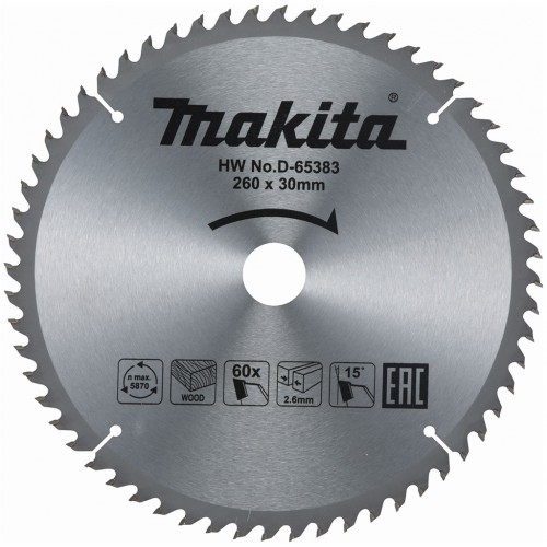 Makita D-65383 Sägeblatt 260mm x 30mm x 60Z