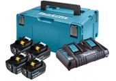 Makita 198091-4, Set Li-ion LXT 18V 4xBL1860B + DC18RD Ladegerät + Makpac Gr.3