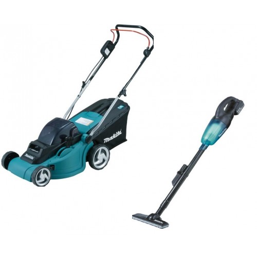 MAKITA Akku Rasenmäher 380mm Li-ion 2x18V / 4,0Ah DLM380PM2+Akku-Staubsauger o. Akku DCL18