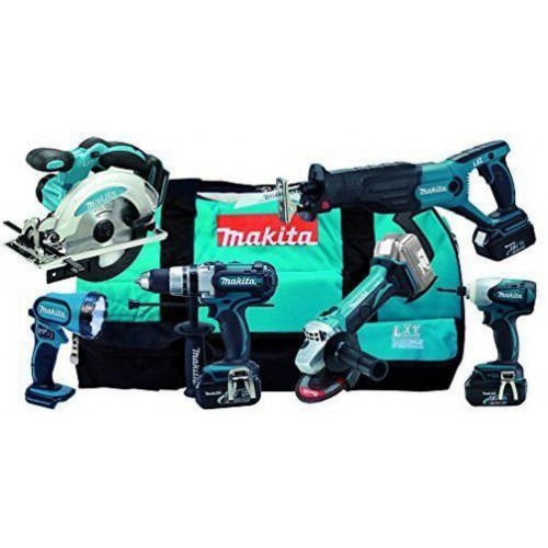 MAKITA DLX6011X4 Akku Maschinen Set (4x Li-Ion Akku 18V/3,0Ah, DSS610Z, DGA452Z, DTD146Z,